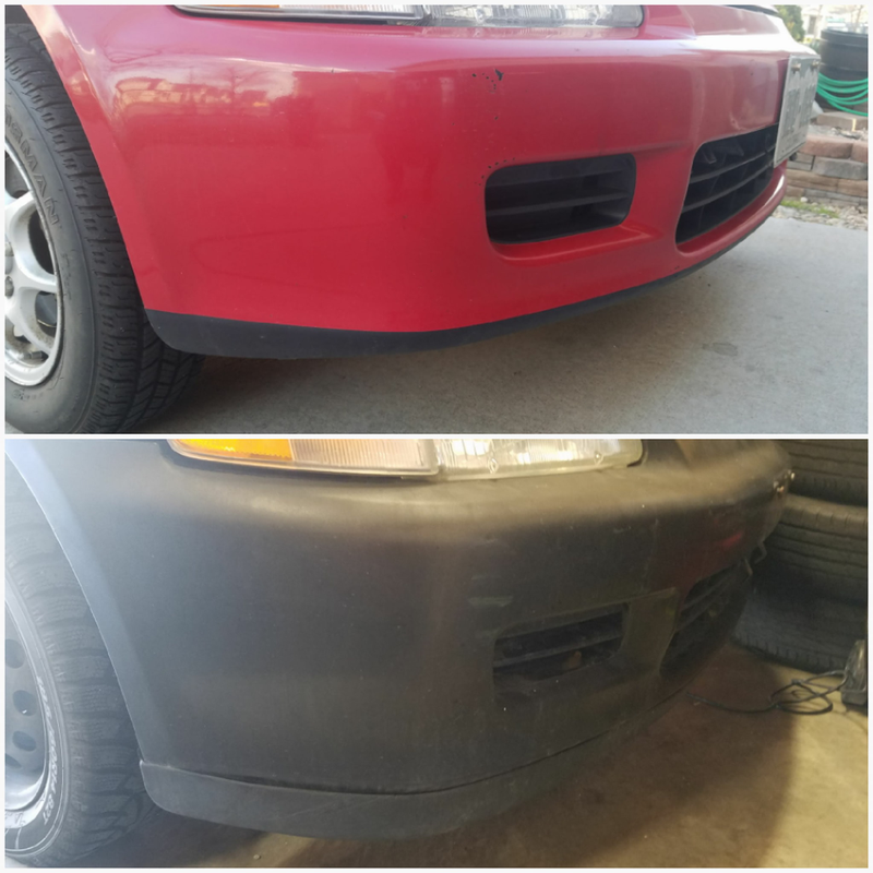 VX got a painted on lip, EX is added on. But its not the one I want, so it can stay on the black car